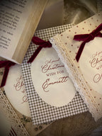 Personalised Christmas Card with Lace and Velvet Ribbon