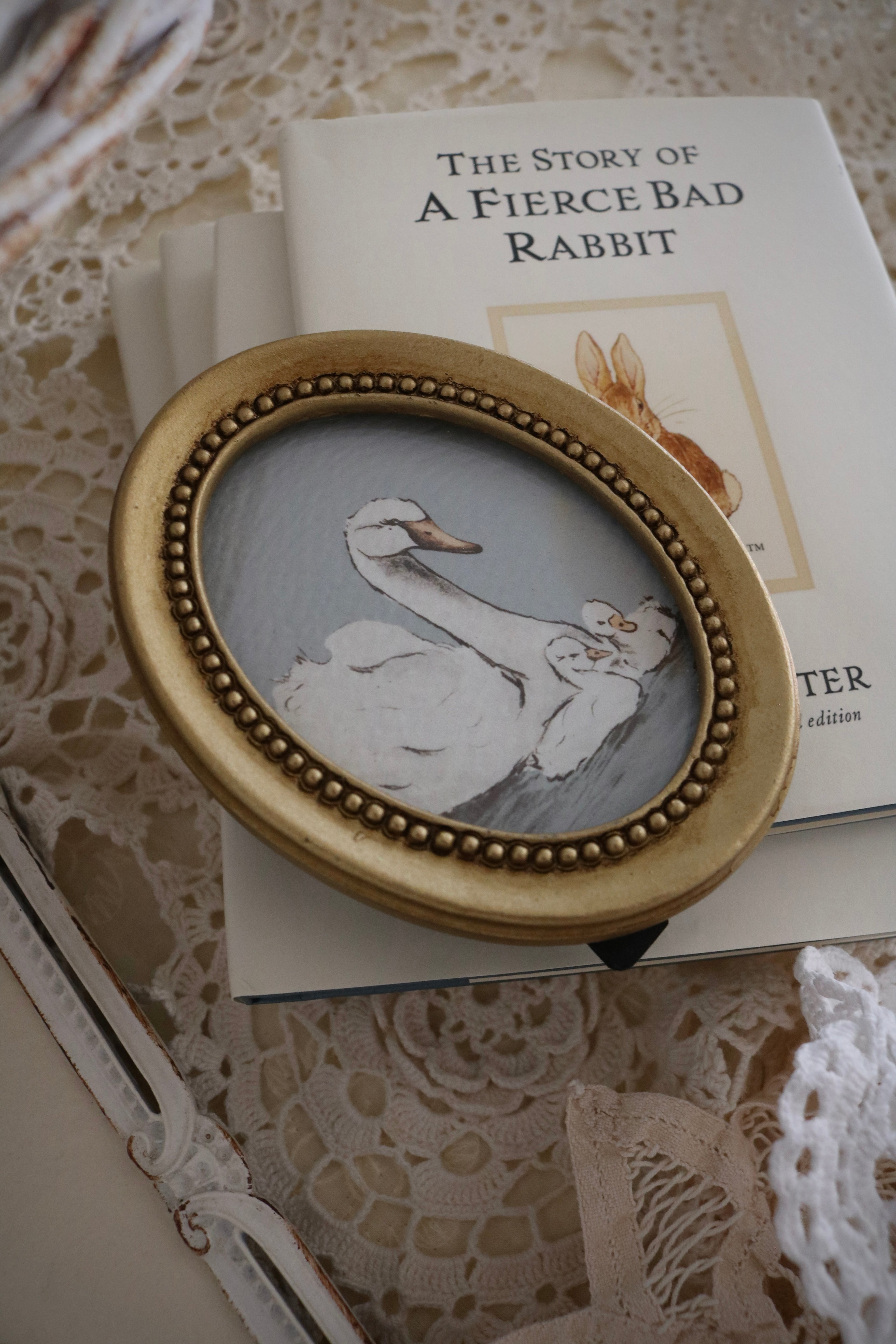 Mama Swan and Her Cygnets | Framed