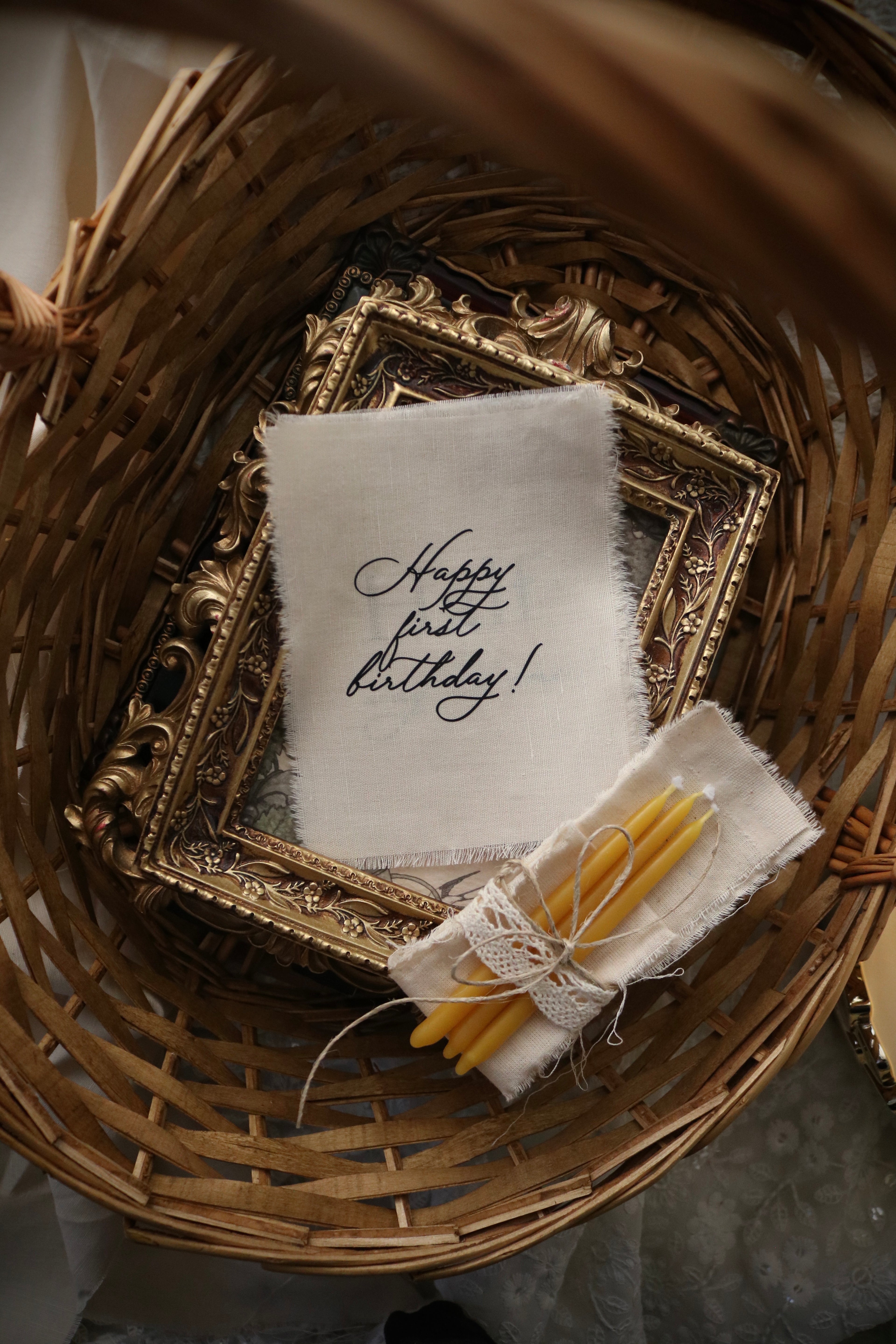 A Year of Firsts - Linen Milestone Set for Baby