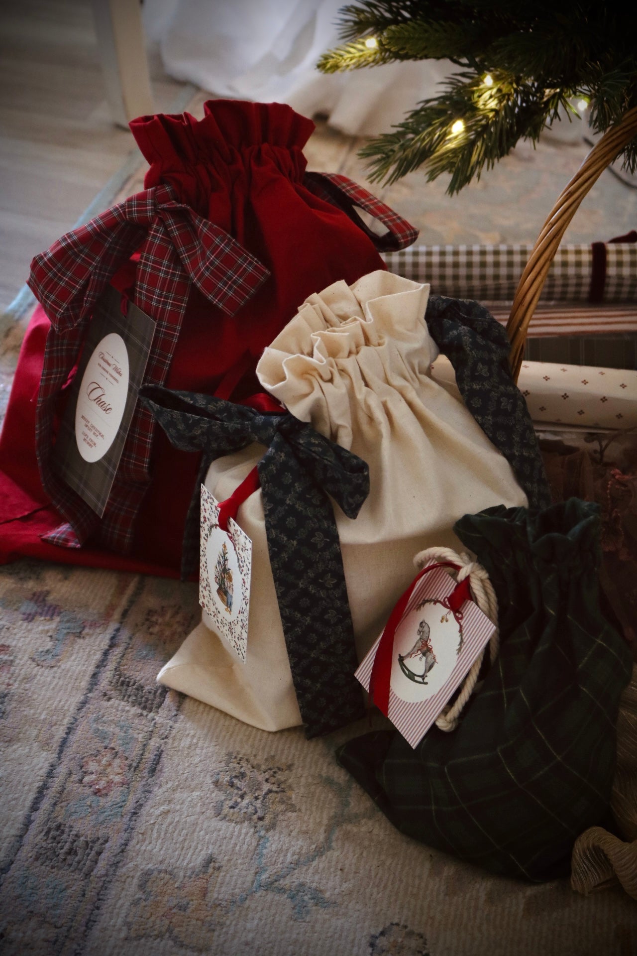 Reusable Fabric Gift Sacks | Set of 3